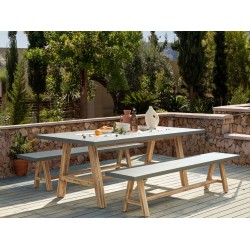 Zestaw ogrodowy z ławkami dla 6 osób TONNARE Beton Szary