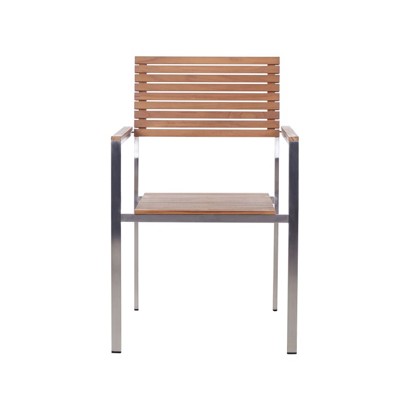 Zestaw ogrodowy dla 6 osób VIAREGGIO Drewno tekowe (certyfikat FSC®) Brązowy