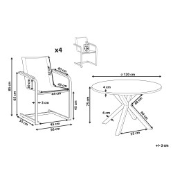 Zestaw ogrodowy dla 4 osób MALETTO/COSOLETO Metal Biały marmur