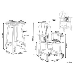 Zestaw mebli balkonowych ADIRONDACK Czerwony