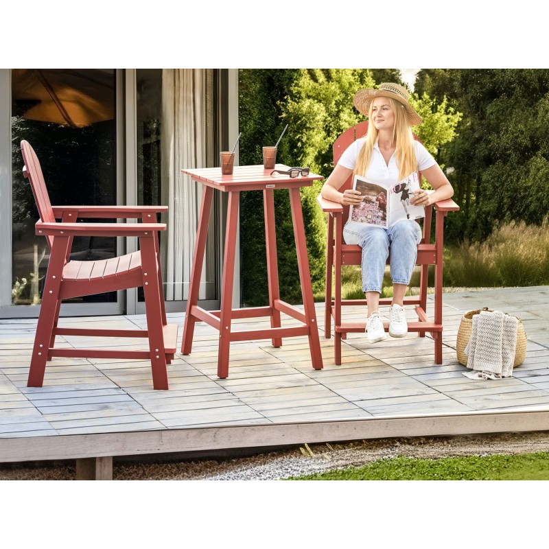 Zestaw mebli balkonowych ADIRONDACK Czerwony