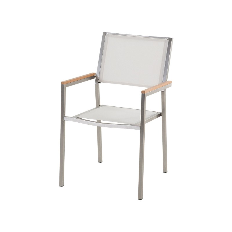 Zestaw ogrodowy dla 8 osób GROSSETO Blat dzielony Granit Polerowany Czarny/ biały