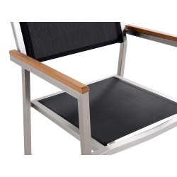 Zestaw ogrodowy dla 4 osób MALETTO/GROSSETO Metal Efekt marmuru Szary/ czarny