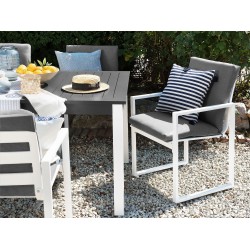 Zestaw ogrodowy dla 6 osób PANCOLE z poduszkami Metal Szary