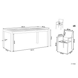 Zestaw ogrodowy dla 6 osób GROSSETO Drewno eukaliptusowe Brązowy/ czarny