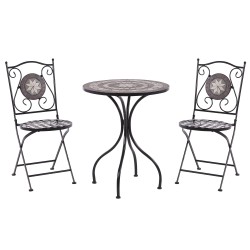 Zestaw mebli balkonowych Składane CARIATI Metal Czarny
