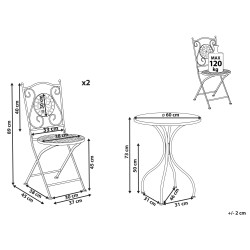 Zestaw mebli balkonowych Składane CARIATI Metal Czarny