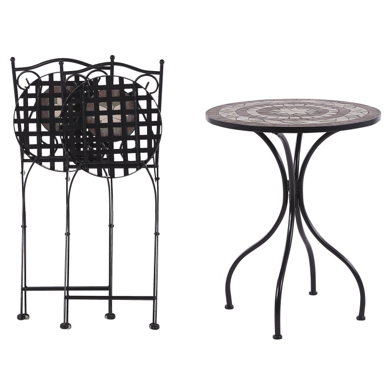 Zestaw mebli balkonowych Składane CARIATI Metal Czarny