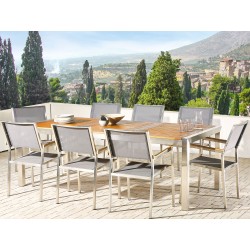 Zestaw ogrodowy dla 8 osób GROSSETO Drewno eukaliptusowe Brązowy/ szary
