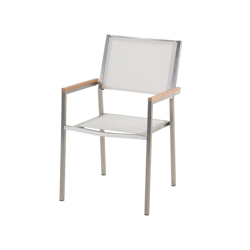 Zestaw ogrodowy dla 8 osób GROSSETO Szkło tłuczone Przezroczysty/ biały