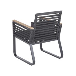 Zestaw ogrodowy dla 4 osób CANETTO z poduszkami Metal Czarny