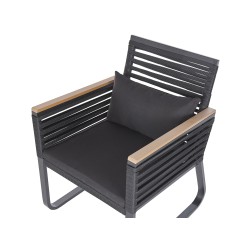 Zestaw ogrodowy dla 4 osób CANETTO z poduszkami Metal Czarny