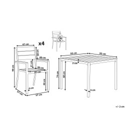 Zestaw ogrodowy dla 4 osób PRATO Szary