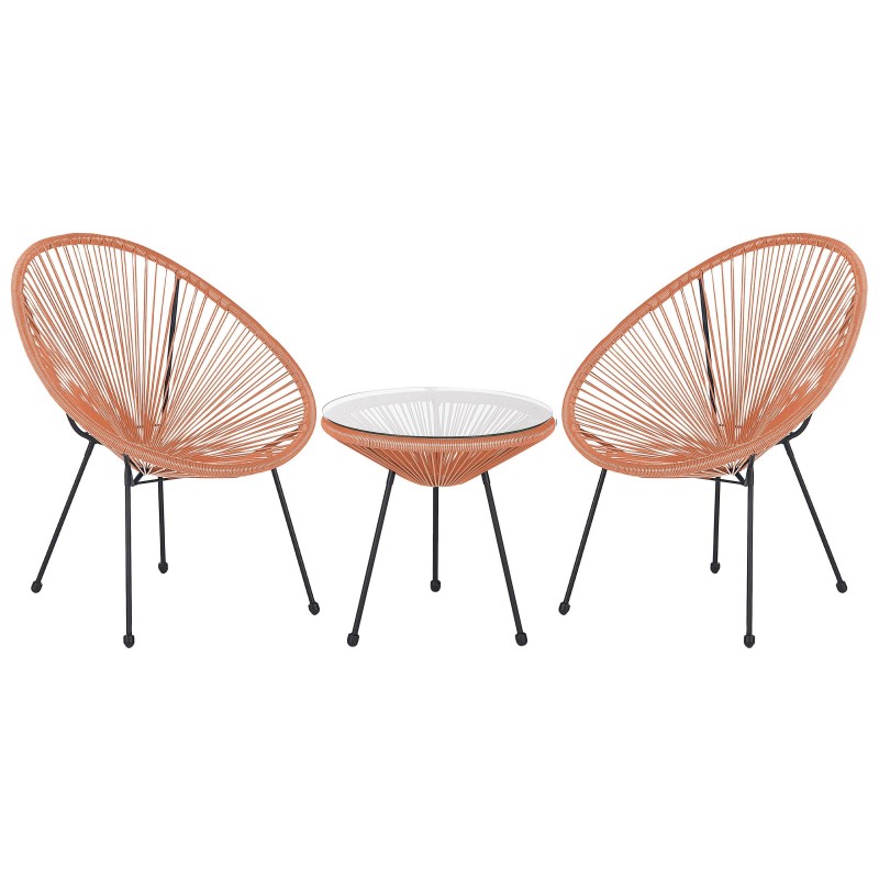 Zestaw mebli balkonowych ACAPULCO II Technorattan Pomarańczowy