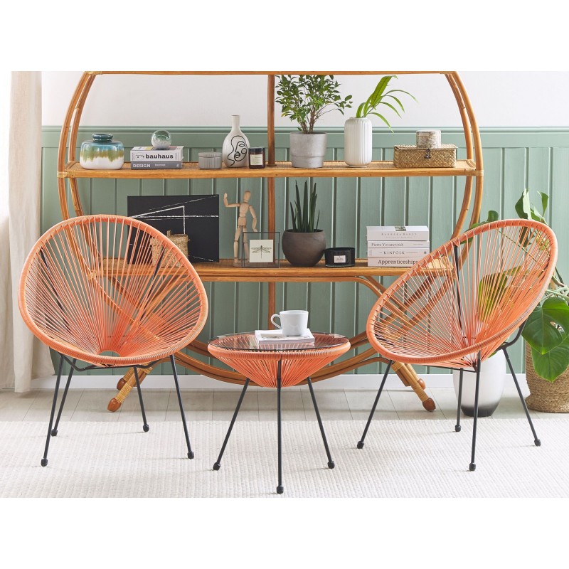 Zestaw mebli balkonowych ACAPULCO II Technorattan Pomarańczowy