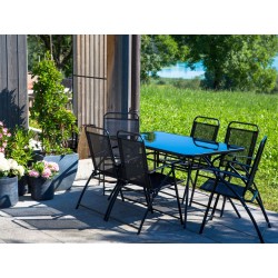 Zestaw ogrodowy dla 6 osób LIVO Metal Czarny