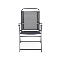 Zestaw ogrodowy dla 6 osób LIVO Metal Czarny