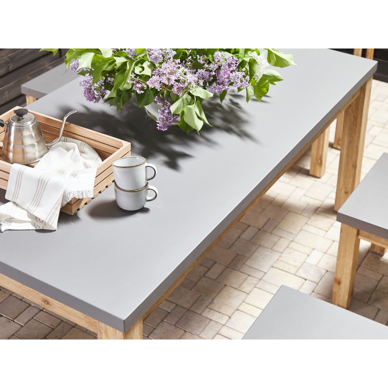 Zestaw ogrodowy z ławkami dla 6 osób OSTUNI Beton Szary