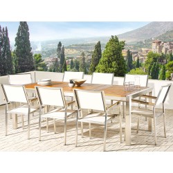 Zestaw ogrodowy dla 8 osób GROSSETO Drewno eukaliptusowe Brązowy/ biały