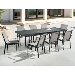 Zestaw ogrodowy dla 8 osób VALCANETTO/BUSSETO Metal Czarny