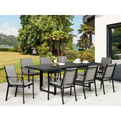 Zestaw ogrodowy dla 8 osób VALCANETTO/BUSSETO Metal Czarny