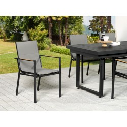 Zestaw ogrodowy dla 8 osób VALCANETTO/BUSSETO Metal Czarny