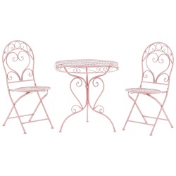 Zestaw mebli balkonowych Składane ALBINIA Metal Różowy