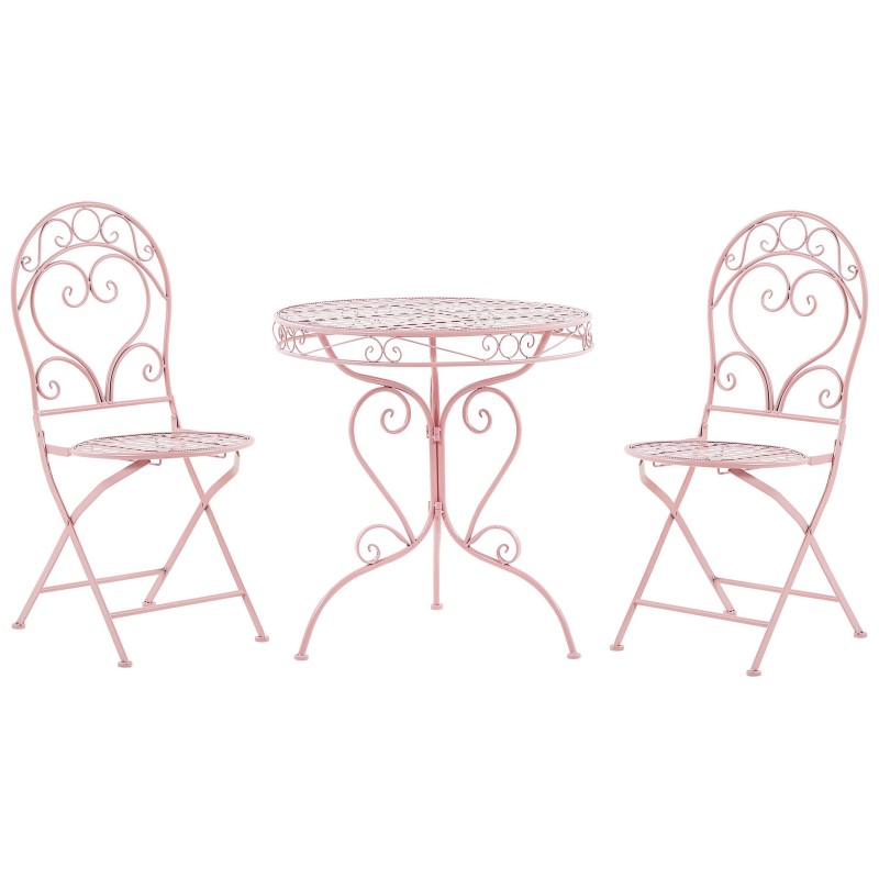 Zestaw mebli balkonowych Składane ALBINIA Metal Różowy