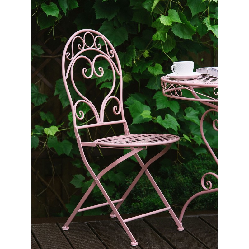Zestaw mebli balkonowych Składane ALBINIA Metal Różowy
