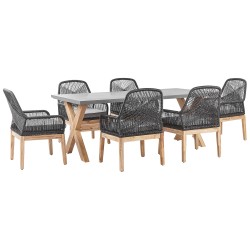 Zestaw ogrodowy dla 6 osób OLBIA z poduszkami Beton Czarny