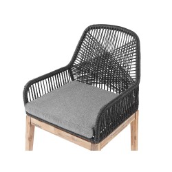 Zestaw ogrodowy dla 6 osób OLBIA z poduszkami Beton Czarny