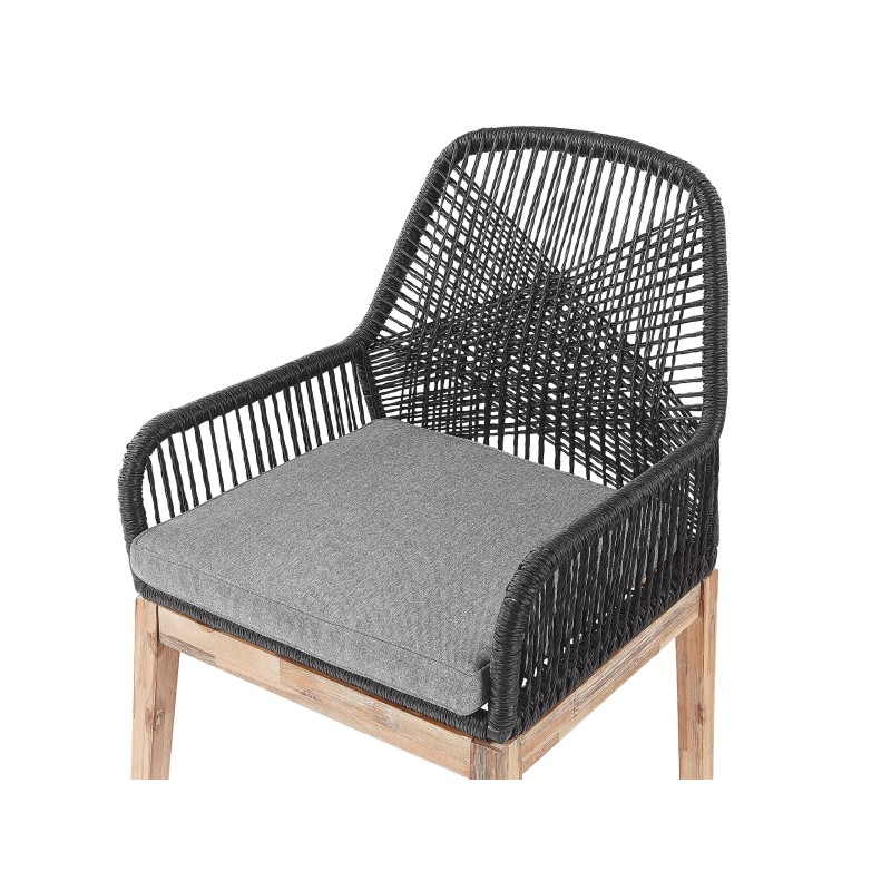 Zestaw ogrodowy dla 6 osób OLBIA z poduszkami Beton Czarny