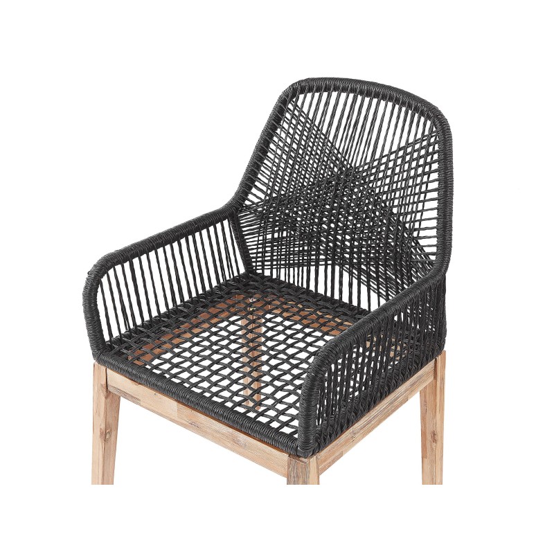 Zestaw ogrodowy dla 6 osób OLBIA z poduszkami Beton Czarny