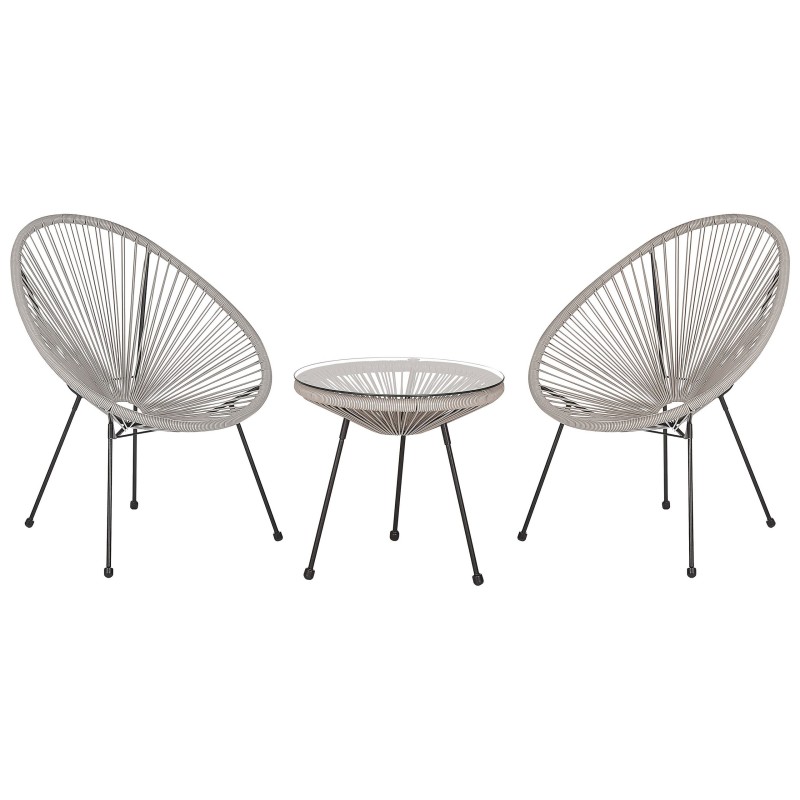 Zestaw mebli balkonowych ACAPULCO II Technorattan Jasnoszary