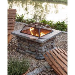 Palenisko ogrodowe z grillem KELUD Beton Szary