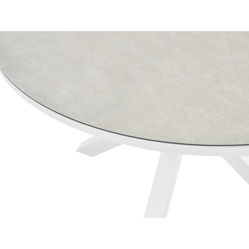 Zestaw ogrodowy dla 4 osób MALETTO/GROSSETO Metal Efekt marmuru Szary/ beżowy