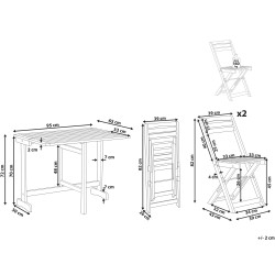 Zestaw mebli balkonowych Składane LENOLA Drewno Brązowy
