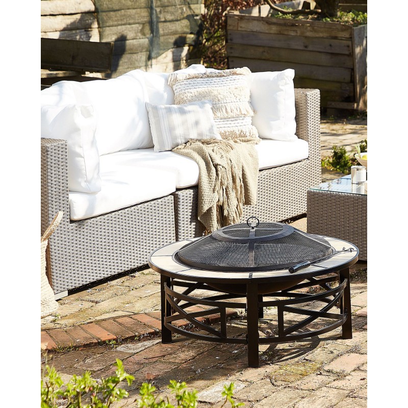 Palenisko ogrodowe z grillem HIERRO Metal Czarny