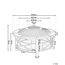 Palenisko ogrodowe z grillem HIERRO Metal Czarny