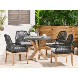 Zestaw ogrodowy dla 4 osób OLBIA z poduszkami Beton Czarny