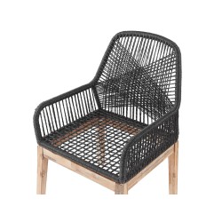 Zestaw ogrodowy dla 4 osób OLBIA z poduszkami Beton Czarny