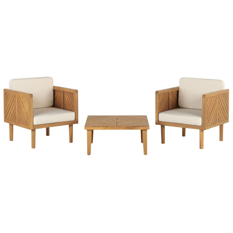 Zestaw mebli balkonowych z poduszkami BARATTI Drewno Brązowy