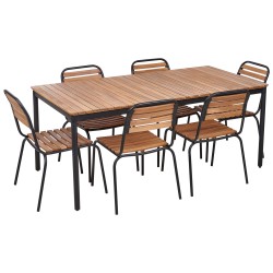 Zestaw ogrodowy dla 6 osób VALLESE Drewno akacjowe Brązowy