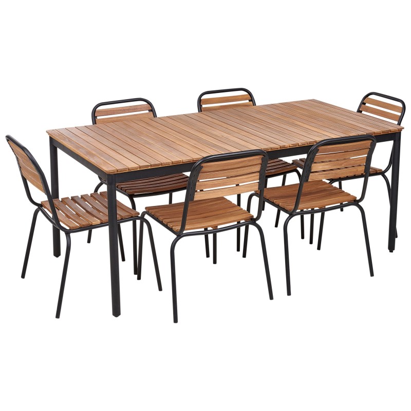 Zestaw ogrodowy dla 6 osób VALLESE Drewno akacjowe Brązowy