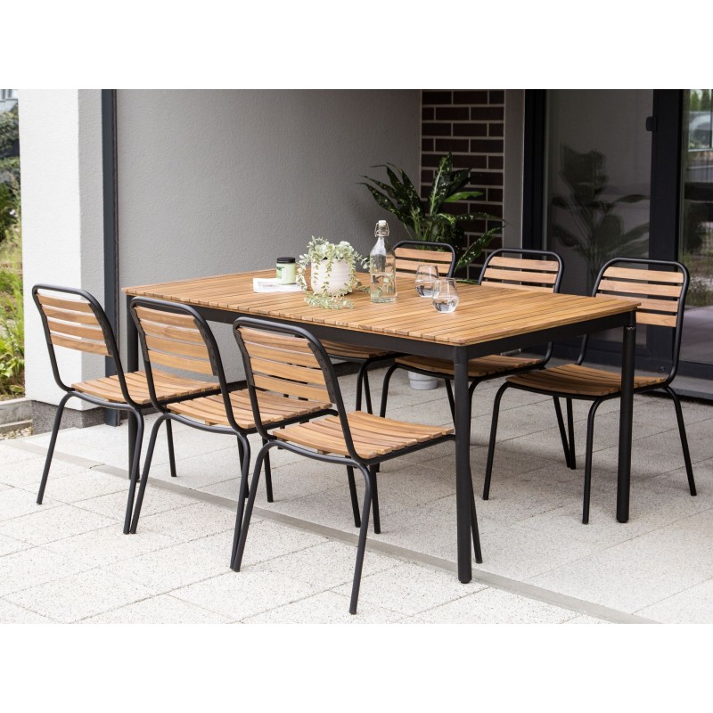 Zestaw ogrodowy dla 6 osób VALLESE Drewno akacjowe Brązowy