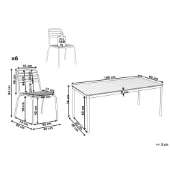 Zestaw ogrodowy dla 6 osób VALLESE Drewno akacjowe Brązowy
