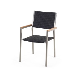 Zestaw ogrodowy dla 6 osób GROSSETO Drewno eukaliptusowe Brązowy/ czarny