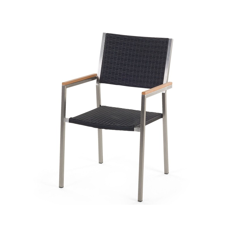 Zestaw ogrodowy dla 6 osób GROSSETO Drewno eukaliptusowe Brązowy/ czarny