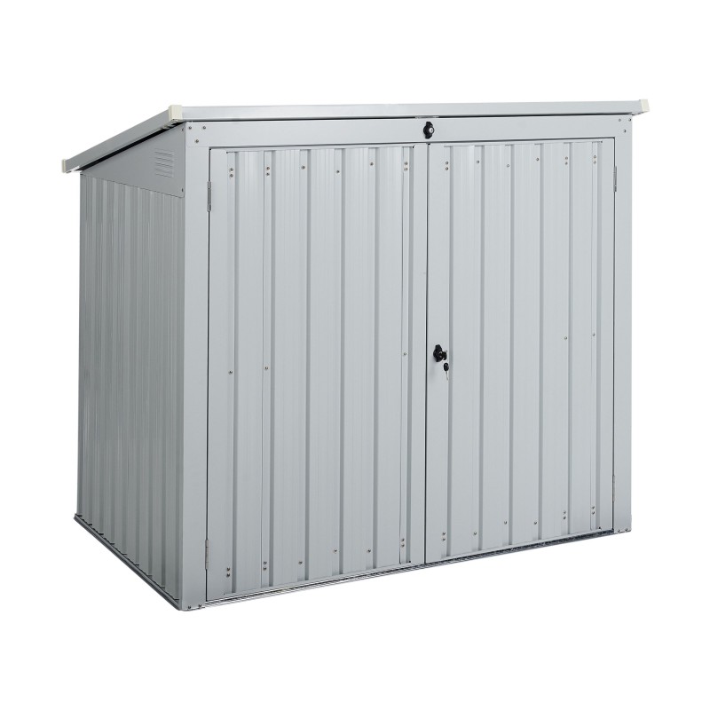 Domek narzędziowy MOENA Metal 158 cm 96 cm Jasnoszary