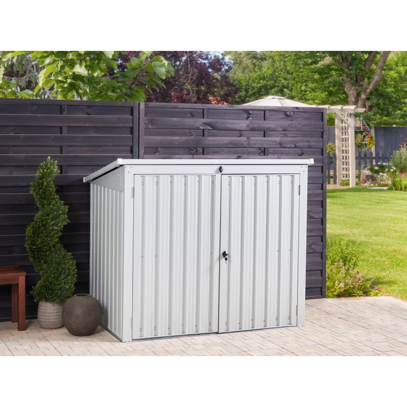 Domek narzędziowy MOENA Metal 158 cm 96 cm Jasnoszary